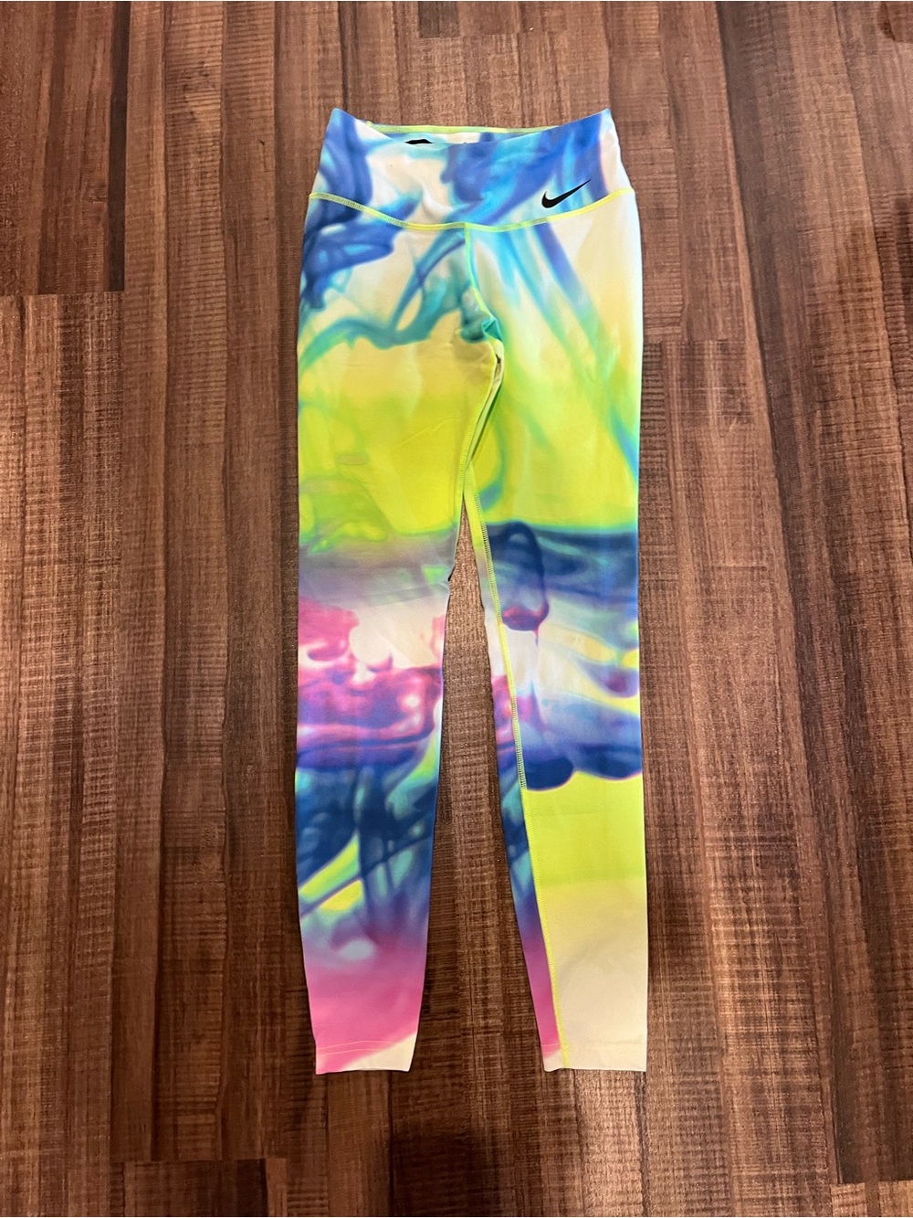 Nike Tie-Dye Performance Leggings - Yellow, Blue, Pink